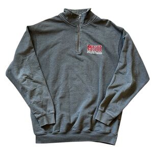 Montclair State University Athletic Training 1/4 Zip Gray Embroidered Logo Large